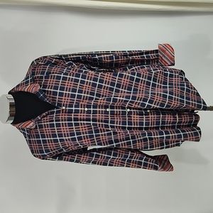 Thomas Dean Long Sleeve Flip Cuff Button Shirt